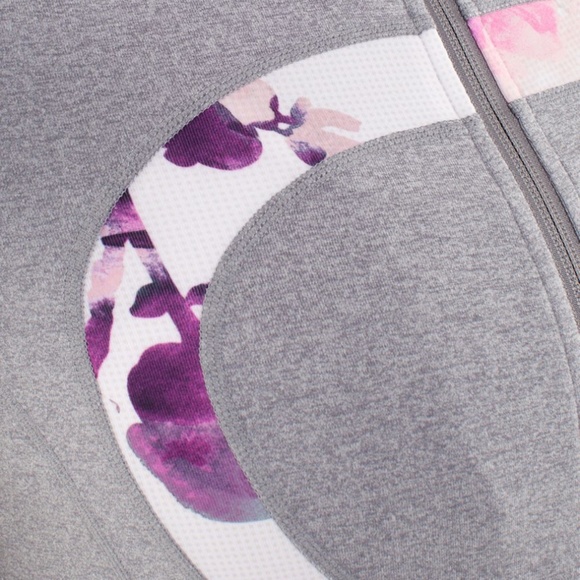 Lululemon In Stride Jacket Heathered Fossil /Blurred Blossoms White Size 6 - Picture 5 of 14